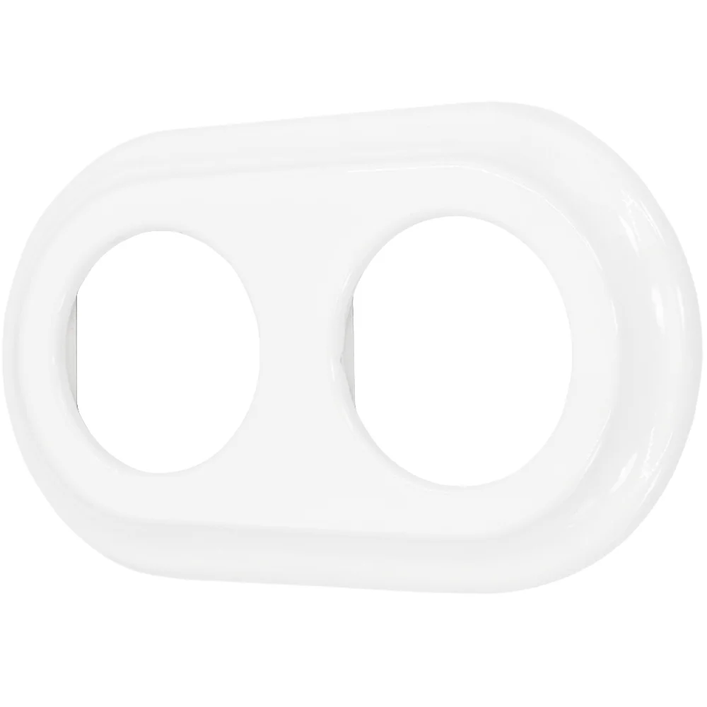 Ramka podwójna okrągła do wyłączników i gniazd 'Retro ceramic' - biała TG-RC-002RW